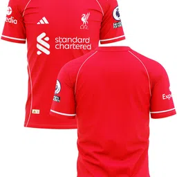 izon Men Printed Round Neck Polyester Red T-Shirt image 3