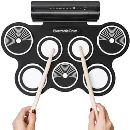 bibox W759 Electronic Drum |Built-in Li-Battery 2000mAh|Portable with audio Jack| Electric 7 Drum Kit Set-picture-15