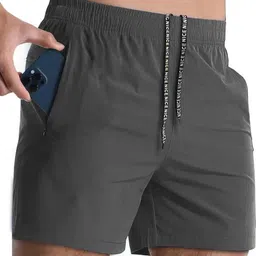 Solid Men Grey Casual Shorts-image-16