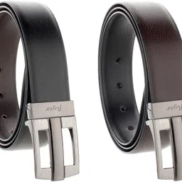 flyer Men Formal, Casual, Evening, Party Black, Brown Artificial Leather Reversible Belt image 4