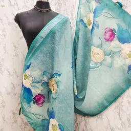 Linen Blend Printed Multicolor Women Dupatta-image-0