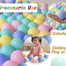 minikidz Baby 60Pcs 6CM Multicolour Balls for Kids Pool PitOcean Ball Without Sharp Edges Bath Toy image 5