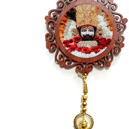 sunder kaya Khatu Shyam Car Hanging With Latkan Round Shape, 4x4 Inch Car Hanging Ornament-picture-27