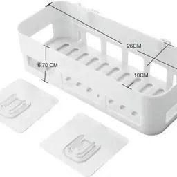 sjk Self Adhesive Multi-Purpose Wall Hanging BATHROOM floating Shelf 1.1 Plastic Wall Shelf image 2