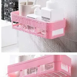 shrey Self Adhesive Wall Hanging BATHROOM floating Shelf (pack of 2) 1.71 Plastic Wall Shelf image 1