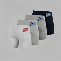 troopline Solid Men White, Grey, Grey, Black Tights-picture-30