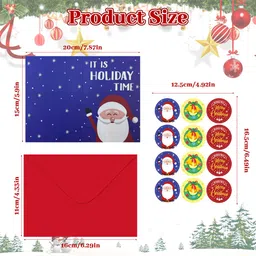 serplex Christmas Greeting Card Set with Envelopes and Stickers Mixed Colors Greeting Card image 2