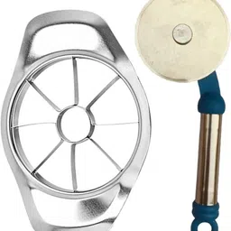 kamview Kitchen Combo of SS apple cutter with stainless steel pizza cutter Kitchen Tool Set-picture-10