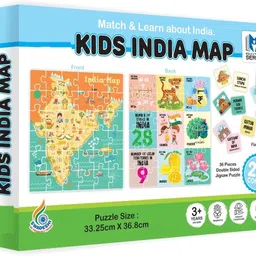 zokato Kids India Map Jigsaw 2 in 1 Combo 36 Pieces Double Sided Jigsaw Puzzle-picture-11