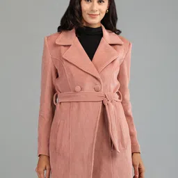 honnete 100 % Polyester Solid Coat For Women image 4