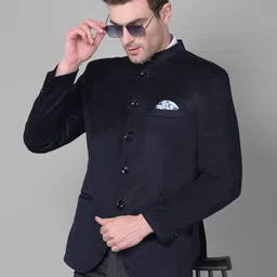 canary london Men Solid Bandhgala Casual Blazer image 4