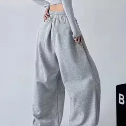 priyansh enterprises Women Solid Grey Track Pants image 2