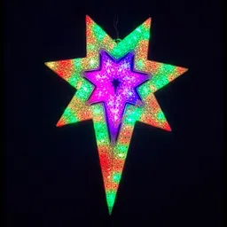 mdt india Multicolor LED Christmas Star for Christmas Decoration KnitLit Auto Hanging Star Pack of 1-picture-47