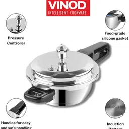 vinod Pressure Cooker Sandwich Bottom | Induction and Gas Stove Friendly 4.5 L Induction Bottom Pressure Cooker image 5