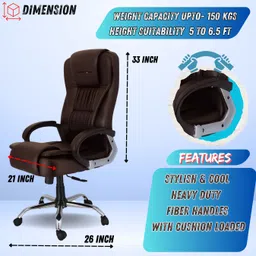 classela premium leatherette Boss revolving office chair with 3 yrs Parts Wrnty Leatherette Office Executive Chair image 4