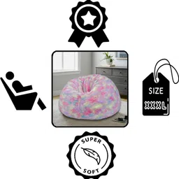 deeku art XXXL Furry bean bag with beans filling for kids and adults Teardrop Bean BagWith Bean Filling image 5