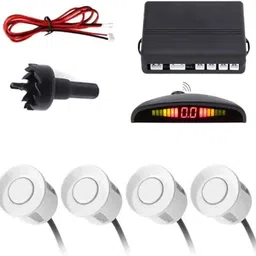aarsh store Universal 4 White Reverse Parking Sensor-AF25A968 Universal 4 White Reverse Parking Sensor-AF25A968 Parking Sensor-picture-20