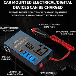 sg flash W Car Inverter Multifunctional 12V24V to 220V General Motors Truck Charging Power Supply Electronic Hobby Kit image 4