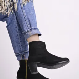 shoetopia Smart Casual Black Boots For Women & Girls Boots For Women-picture-28