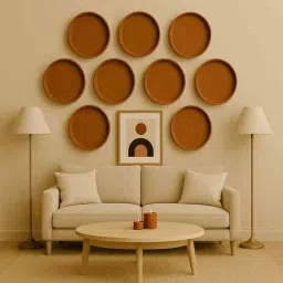 the handicraftian (Set Of 9 )Terracotta Wallplate 11 Inches-picture-13