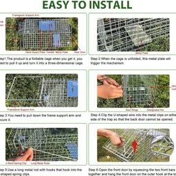 hasthip Live Animal Cage Trap, One-Door Animal Trap forRabbits, Stray Cat, Squirrel Live Trap image 5