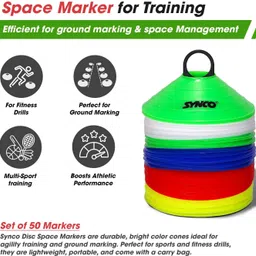 synco Disc Plastic Space Marker | Agility Soccer Cones for Training | Hoop Set image 2