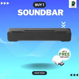 SYARA 20W Bluetooth Soundbar with 4 Hours Wireless Playback Bluetooth SpeakersRT147 20 W Bluetooth Soundbar image 1