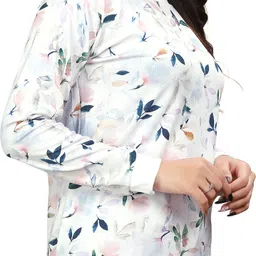 vghc fashion Women Printed Round Neck Polyester White T-Shirt image 4