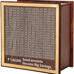 ktdankhara Foldable Wooden Coin Bank | Portable Money Saving Box for Kids & Adults Cash Box image 2