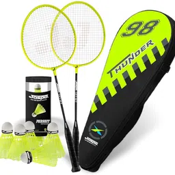 jaspo Thunder Badminton Kit,Badminton Set of Metal Alloy Rackets with shuttles and bag Badminton Kit-picture-25