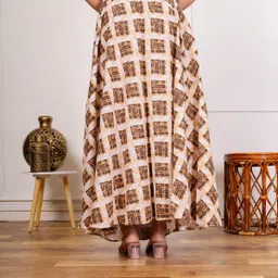 savicreation Women Printed Flared Multicolor Skirt image 3