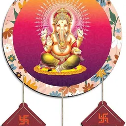 vkraft Ganesh Wall Hanging Wooden Art Decoration item for Living Room, Bedroom, Home-picture-32