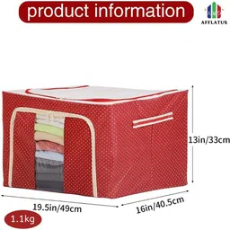 E Solutions WARDROBE ORGANISER/STORAGE BOX-574 (24LITERS) Poly-canvas Laundry Bag image 2