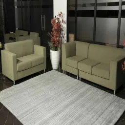 Grey Abstract 8x10 Feet Hand Woven Carpet by The Woven Legacy image 1