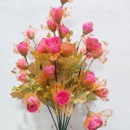 saf Pink Rose Artificial Flower image 3