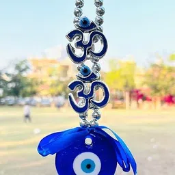 vigamu OM Evil Eye Protection Good Luck Prosperity Door Wall Hanging Home Décor Plastic, Glass, Ceramic Windchime image 2