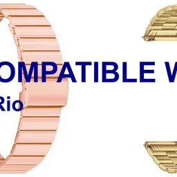 ACM WSM20H22RSGGL3626 Pack of 2 Watch Strap Adjustable Steel 22mm for Pebble Rio Smartwatch (Rose Gold Pink/Champagne Gold) Smart Watch Strap-picture-23