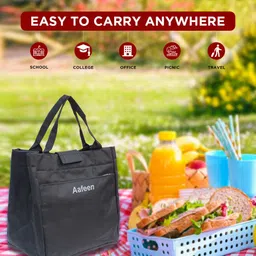 aafeen Black Men and Women /Tiffin Bag/lunch bag /Storage Bag Waterproof Lunch Bag image 5