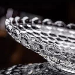 gosk enterprise Glass Fruit Serving Bowl Plate Dining Table Crystal Decoration Dry Fruits Bowl Quarter Plate image 3