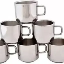 scg Pack of 6 Stainless Steel Double Wall Plain Tea and Coffee Cups Set 100ml Each-picture-10