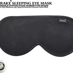 Soft Sleeping Eye Mask - Reusable Cotton Foam, Unisex, Hosiery Eye Shade (Black)-image-20