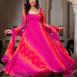 thebestbuyers Georgette Stitched Anarkali Gown image 1