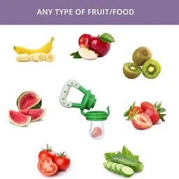 kidsify Nibbler, Soother for Babies | Pacifier for New Born Baby | Silicone Fruit and Juice Feeder Kids Nipple Pacifier for Fruit Vegetable BPA Free (Green) Teether and Feeder image 4