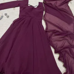 lanip creation Embellished Georgette Stitched Anarkali Gown image 4