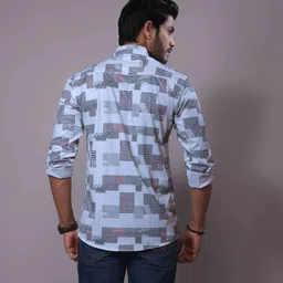 varidashi Men Regular Fit Printed Spread Collar Casual Shirt image 2