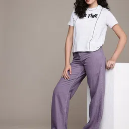 roadster Women Boot-Leg High Rise Purple Jeans image 5