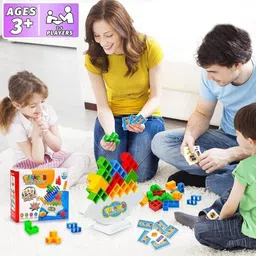 sajana Tetra Tower Balance Game – 48Pcs Stacking Blocks Toy for Kids & Family image 2