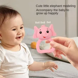 goodies outlet Soft Elephant Teething Toy (1pc), Silicone Teether for Babies , BPA-Free Teether image 4
