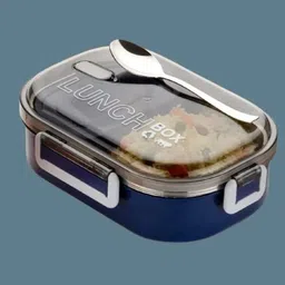 trendingkitchen Double Wall Inner Stainless Steel Outer Plastic Lunchbox for kids 2 Containers Lunch Box-picture-19