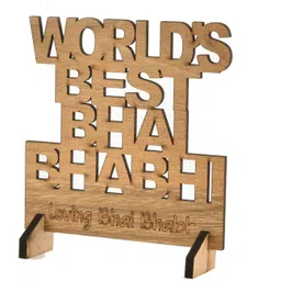 pride store Bhaiya Bhabhi Evil Eye Bhaiya Bhabhi Rakhi Pair With Showpiece and Thali Assorted Rakhi, Showpiece, Thali, Greeting Card, Chawal Roli Pack Set image 4